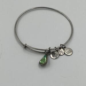 Alex and Ani August Peridot Birthstone Silver Charm Bracelet